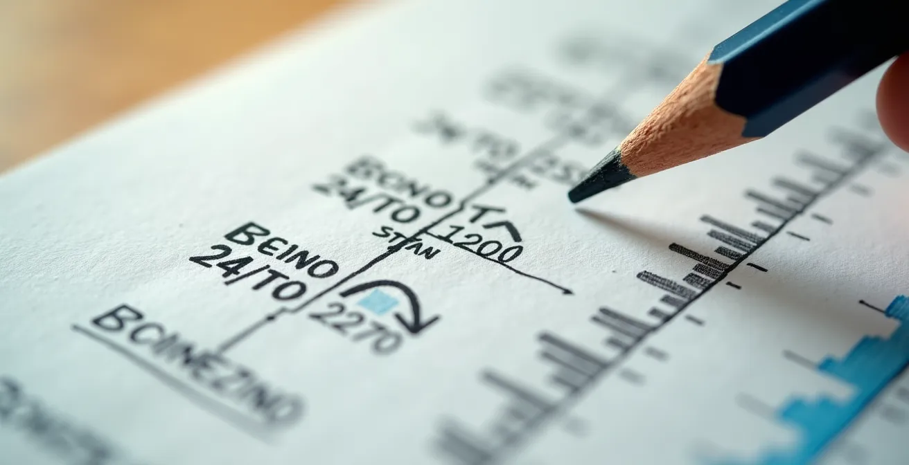 Vue macro d'un graphique financier montrant les ratios P/E des banques canadiennes