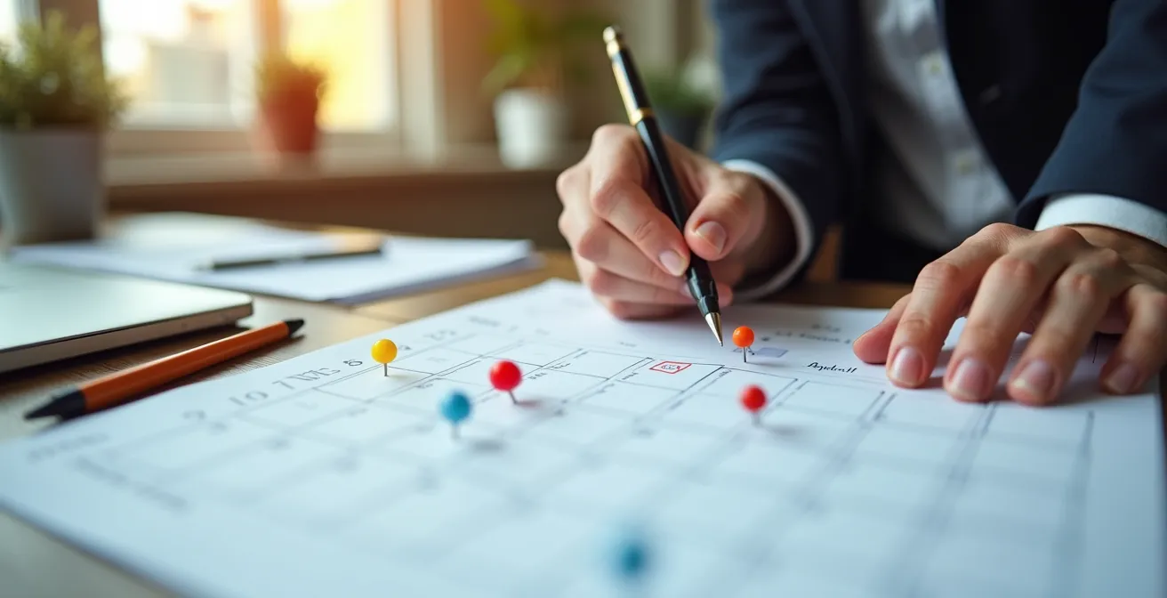 Calendrier montrant les meilleurs moments pour envoyer les factures