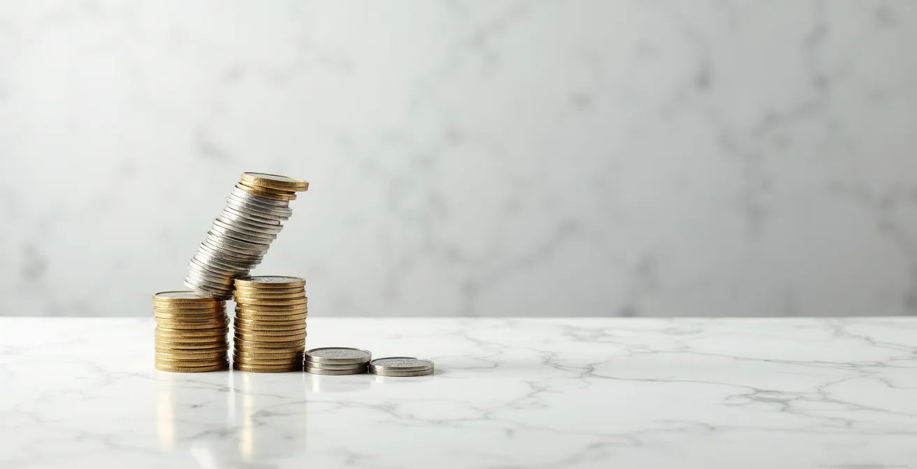 Composition abstraite montrant le déséquilibre d'un portefeuille d'investissement