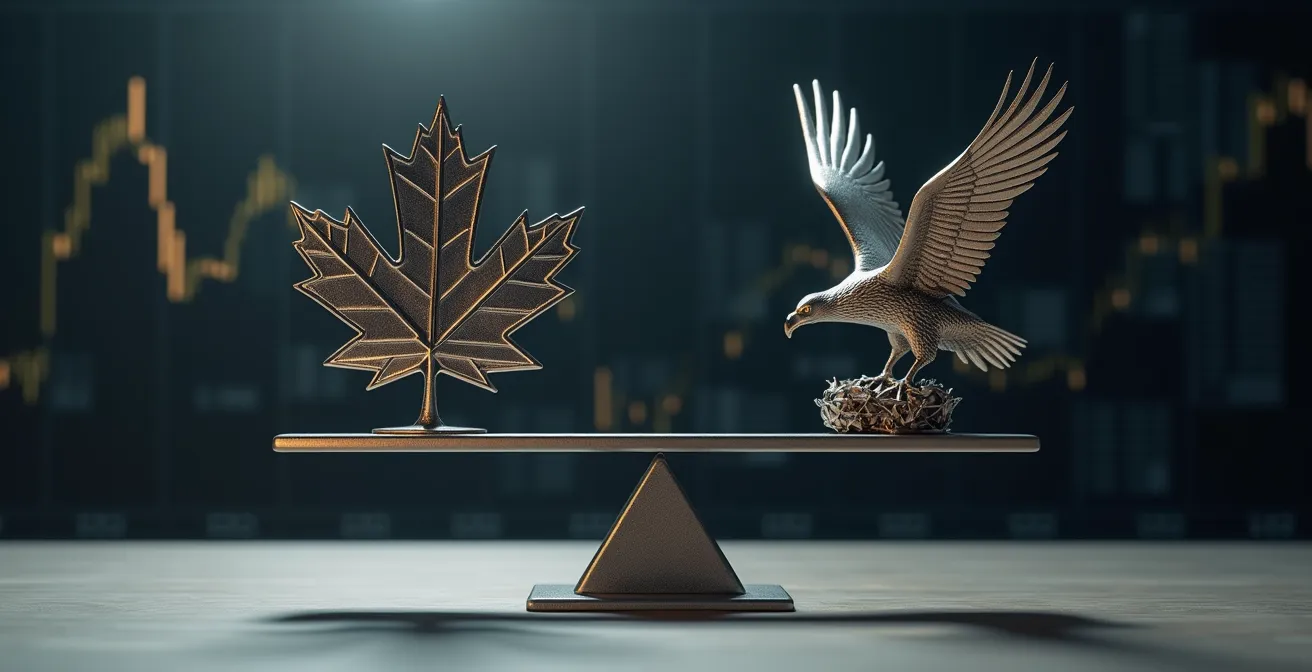 Bureau financier avec graphiques abstraits représentant les fluctuations de devises